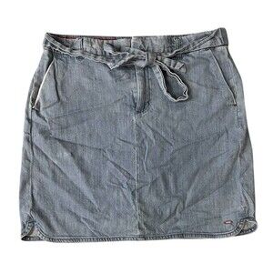 Tommy Hilfiger Light Blue Denim Mini skirt w/ tie belt Womens Sz‎ Small